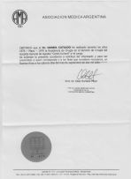 Certificate Argentine Medical Association