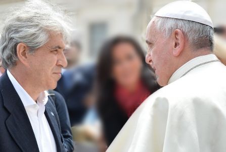 Plastic surgeon Daniel Cataldo with Pope Francis